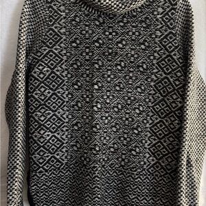 Lucky Brand Black and White Patterned Sweater